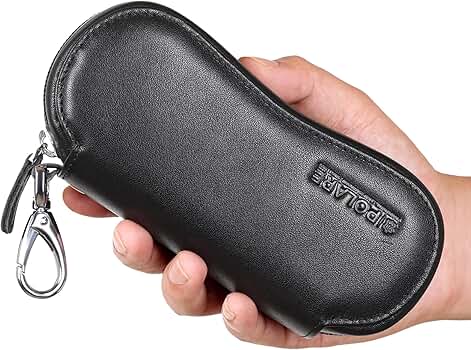 Polare Napa Leather Glasses Case Safety YKK Zipper Sunglasses Case